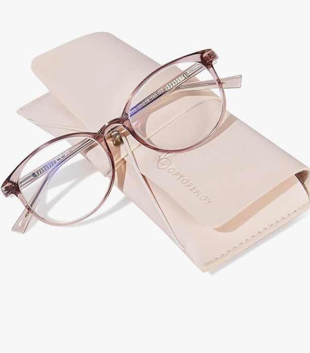 Crystal Brown Blue Light Glasses – Round Anti-Glare