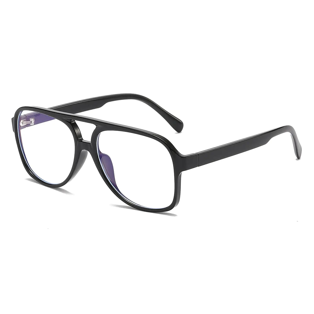 Retro Aviator Blue Light Glasses – Classic Black Frame